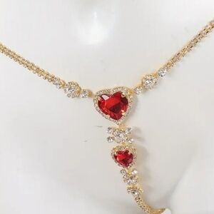 Gold Red Bikini Body Chain NWT B8